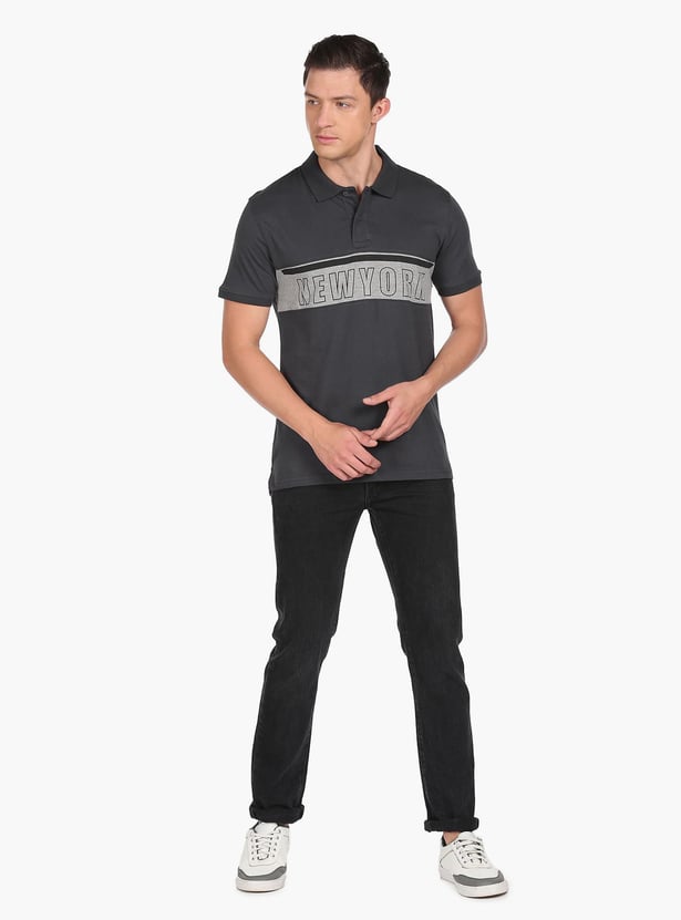 ARROW Men Printed Regular Fit Polo T-shirt