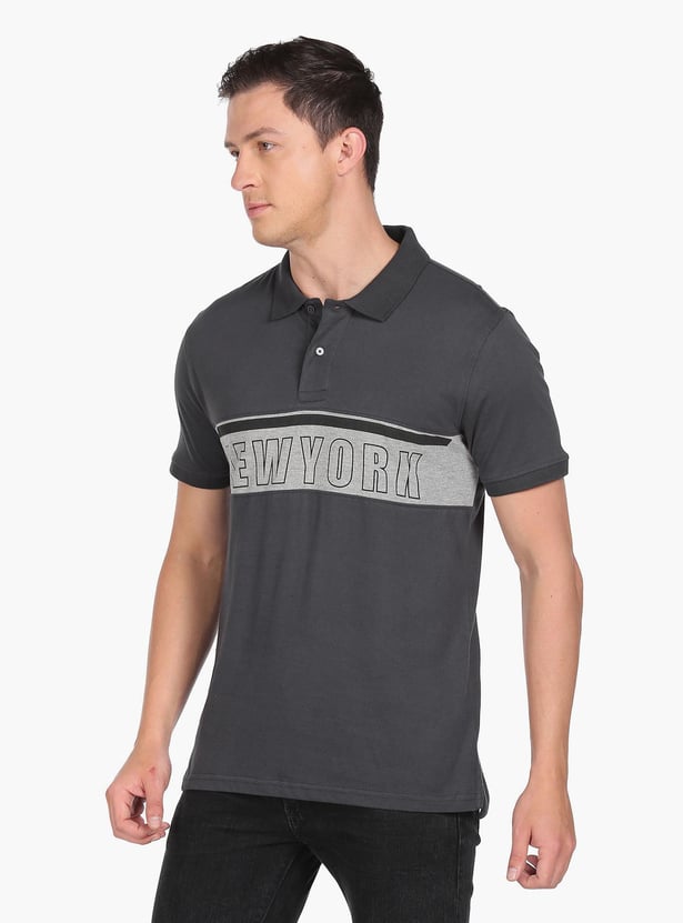 ARROW Men Printed Regular Fit Polo T-shirt