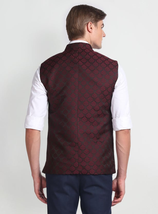 Buy ARROW Men Jacquard Nehru Jacket from Arrow at just INR