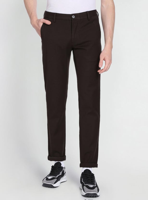 ARROW SPORT Men Solid Slim Fit Casual Trousers