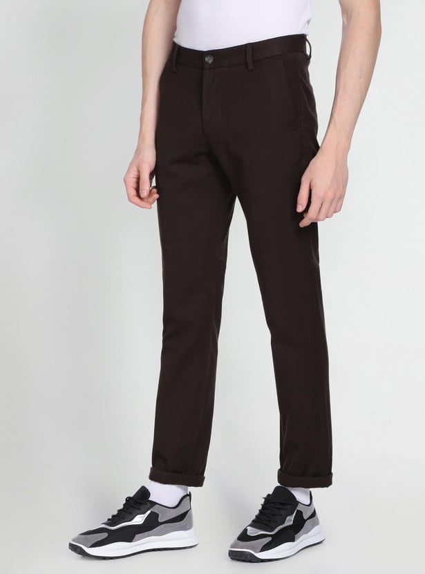 ARROW SPORT Men Solid Slim Fit Casual Trousers