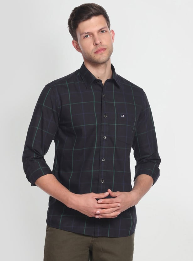 ARROW SPORT Men Grid Tattersall Check Slim Fit Casual Shirt