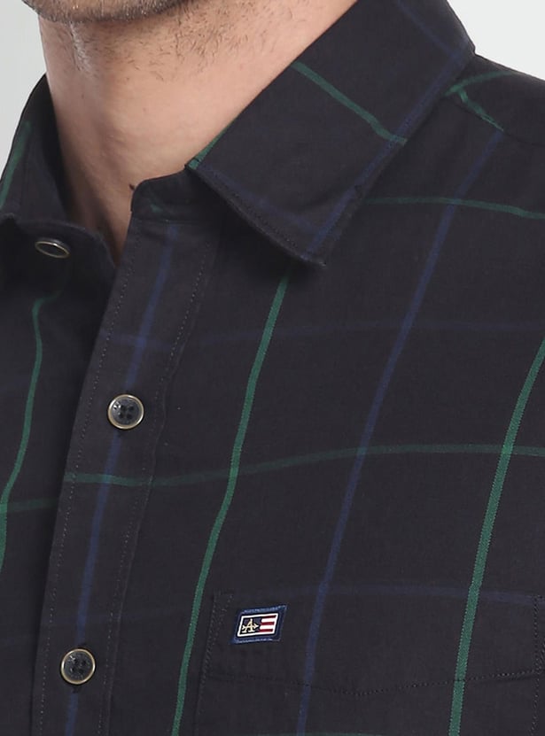 ARROW SPORT Men Grid Tattersall Check Slim Fit Casual Shirt