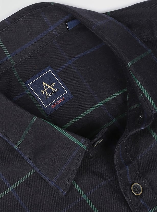 ARROW SPORT Men Grid Tattersall Check Slim Fit Casual Shirt