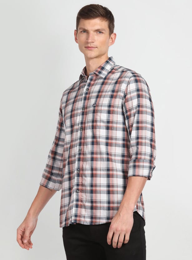 ARROW SPORT Men Checked Manhattan Casual Shirt (Slim)