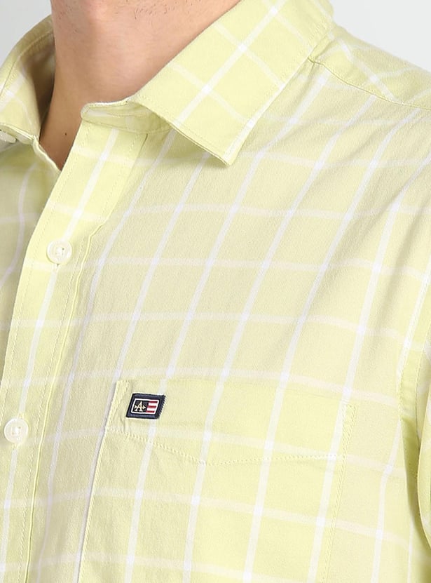 ARROW SPORT Men Windowpane Check Slim Fit Casual Shirt