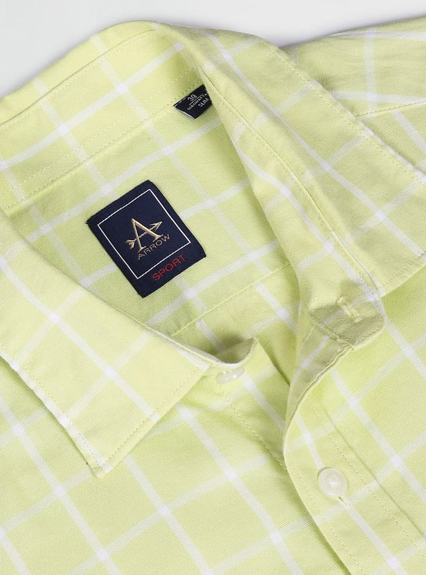 ARROW SPORT Men Windowpane Check Slim Fit Casual Shirt