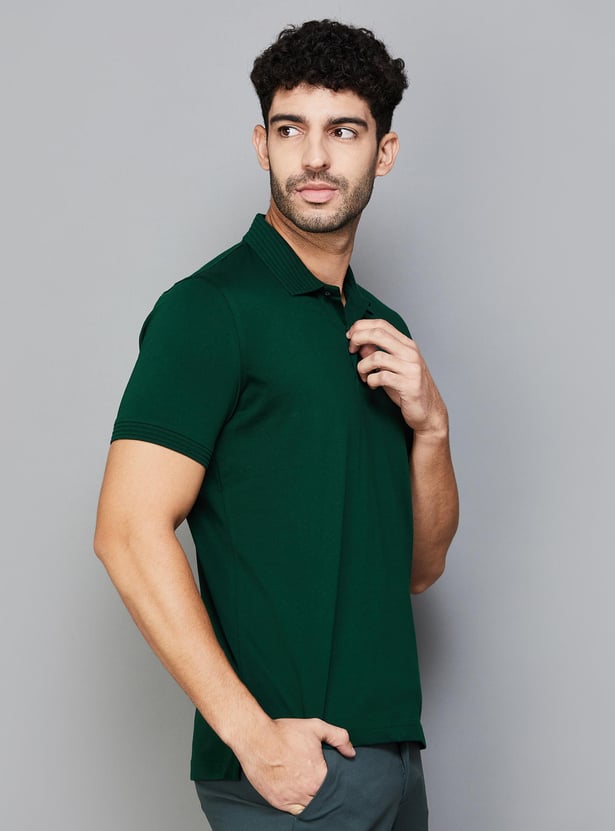 ARROW Men Solid Regular Fit Polo T-shirt