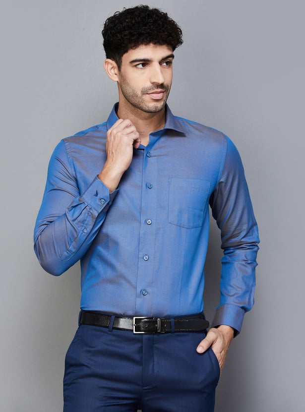 Buy BLACKBERRYS Men Two-Toned Slim Fit Formal Shirt from