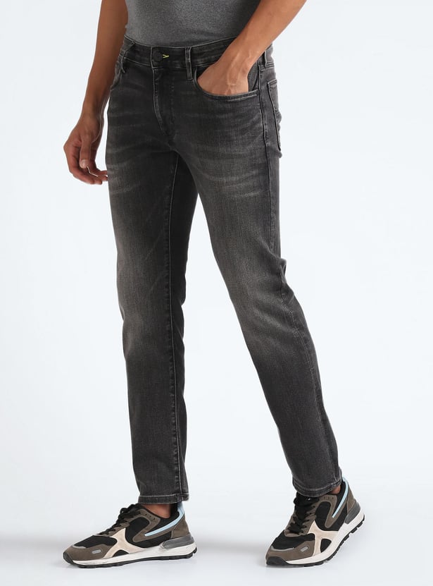FLYING MACHINE Men Stonewashed Michael Jeans (Slim Tapered)