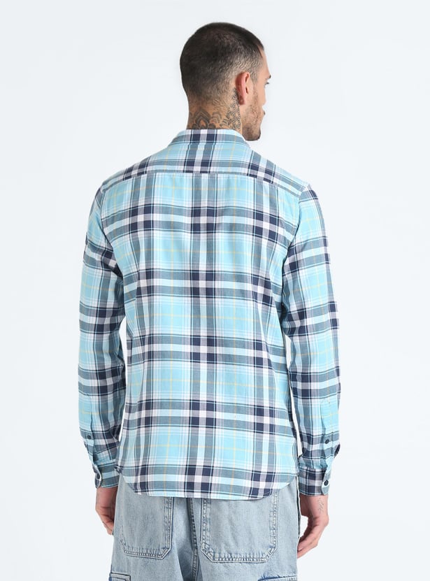 FLYING MACHINE Men Tartan Check Slim Fit Casual Shirt