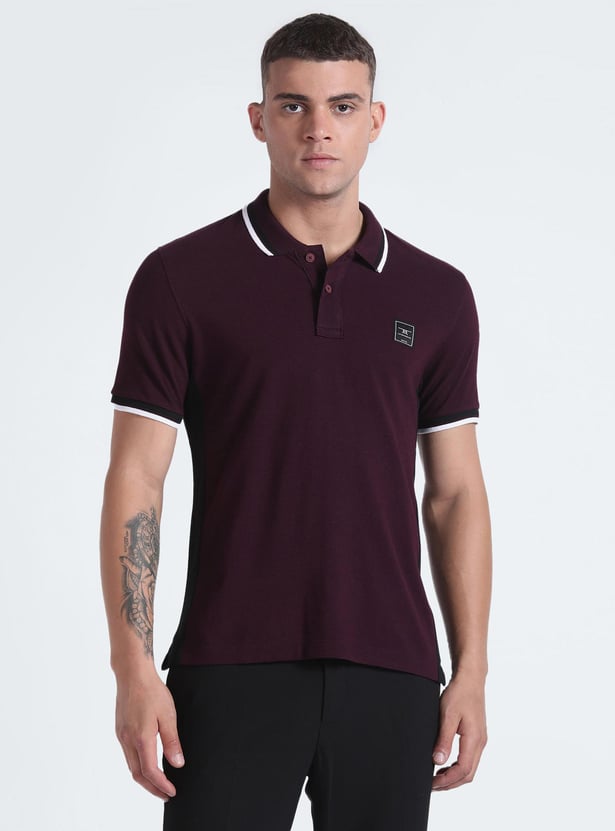 Buy FLYING MACHINE Men Solid Regular Fit Polo T-shirt from Flying ...