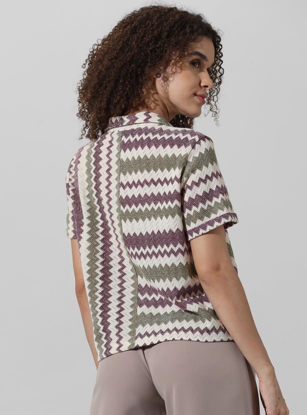 ONLY Women Textured Crop Shirt