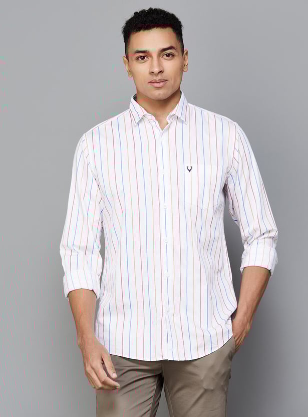 ALLEN SOLLY Men Striped Slim Fit Shirt