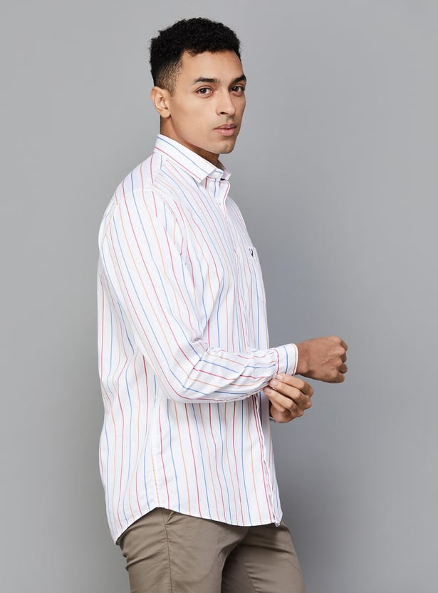 ALLEN SOLLY Men Striped Slim Fit Shirt