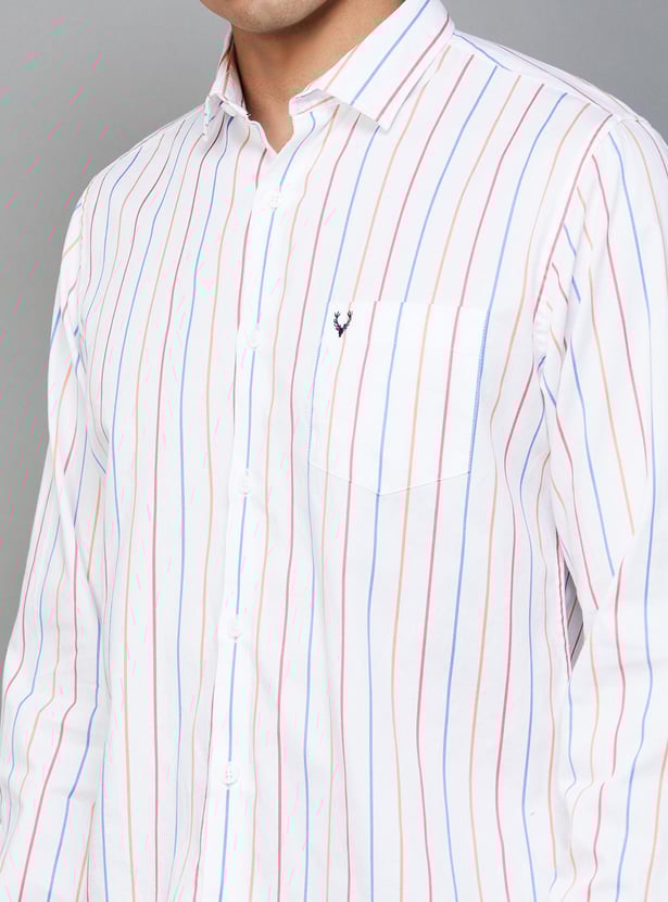 ALLEN SOLLY Men Striped Slim Fit Shirt