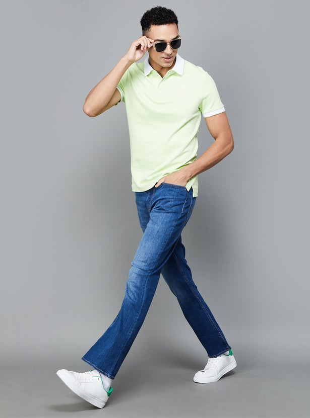 LEE Men Mid-Wash Bootcut Jeans