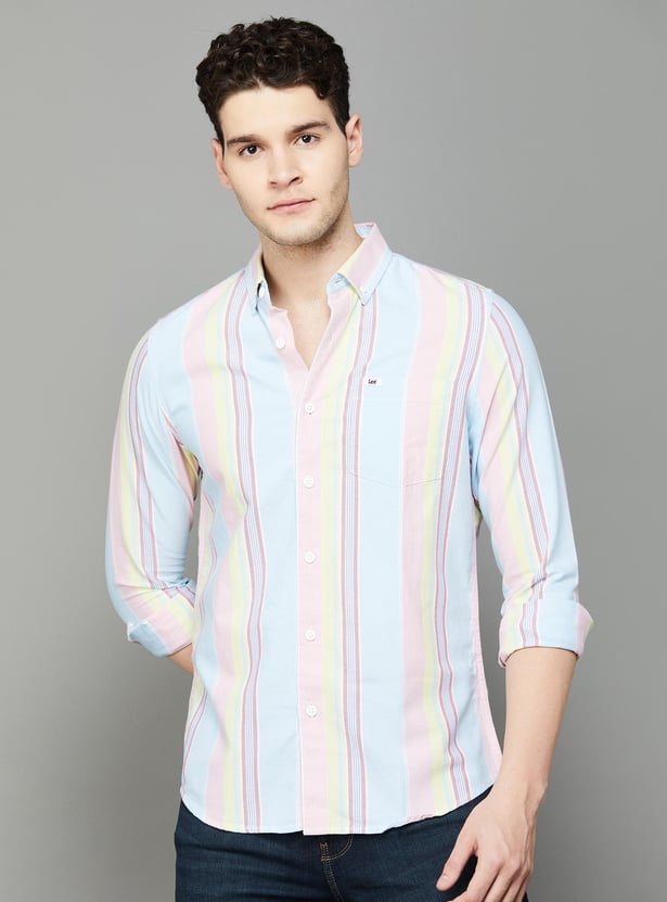 LEE Men Striped Slim Fit Casual Shirt