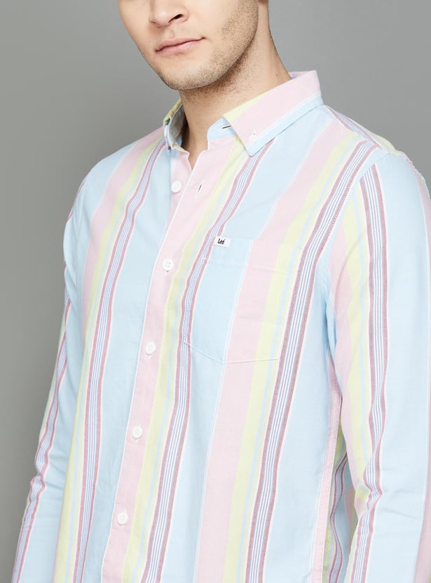 LEE Men Striped Slim Fit Casual Shirt