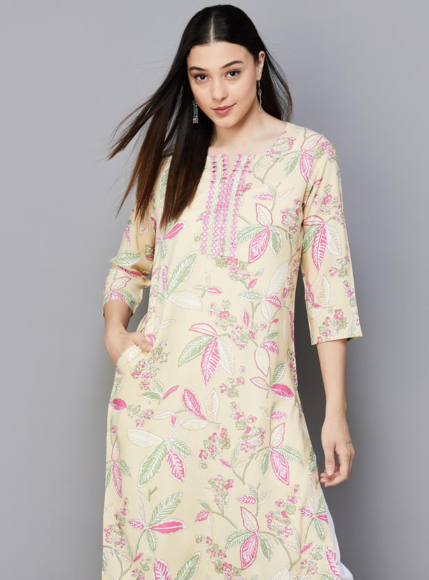 MELANGE Women Printed Straight Kurta