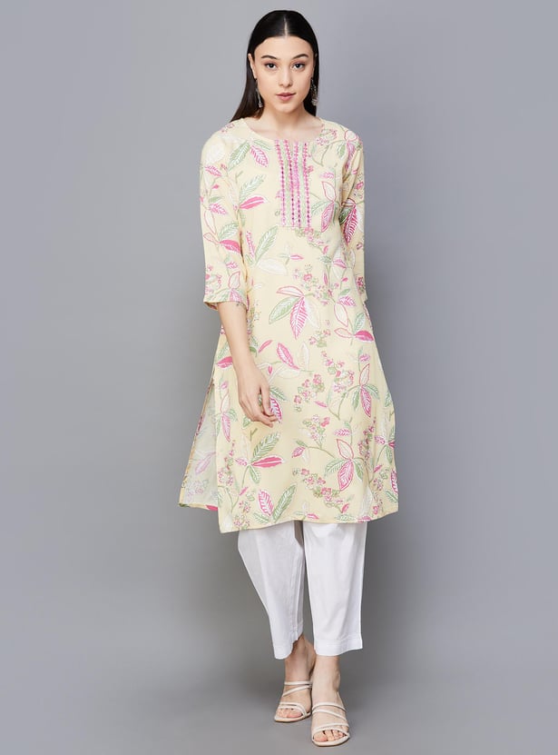 MELANGE Women Printed Straight Kurta