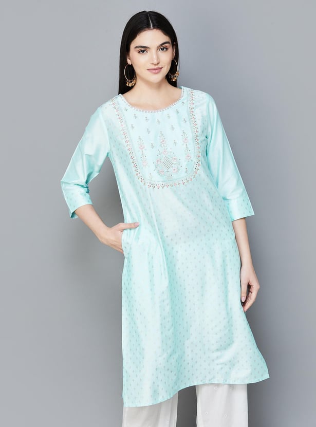 MELANGE Women Embellished Straight Kurta