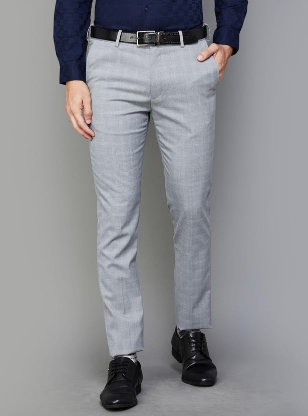 ARROW Men Checked Super Slim Formal Trousers