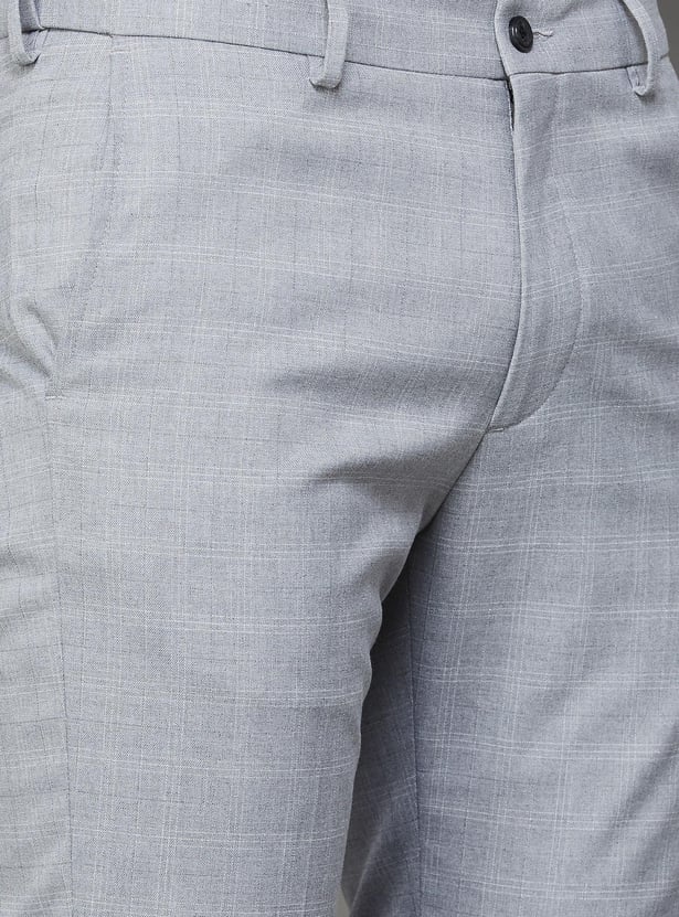 ARROW Men Checked Super Slim Formal Trousers