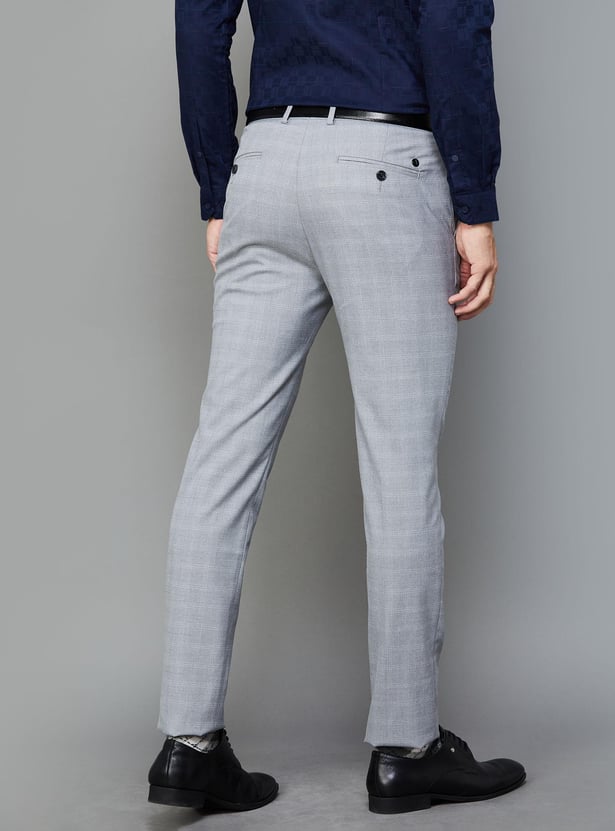 ARROW Men Checked Super Slim Formal Trousers