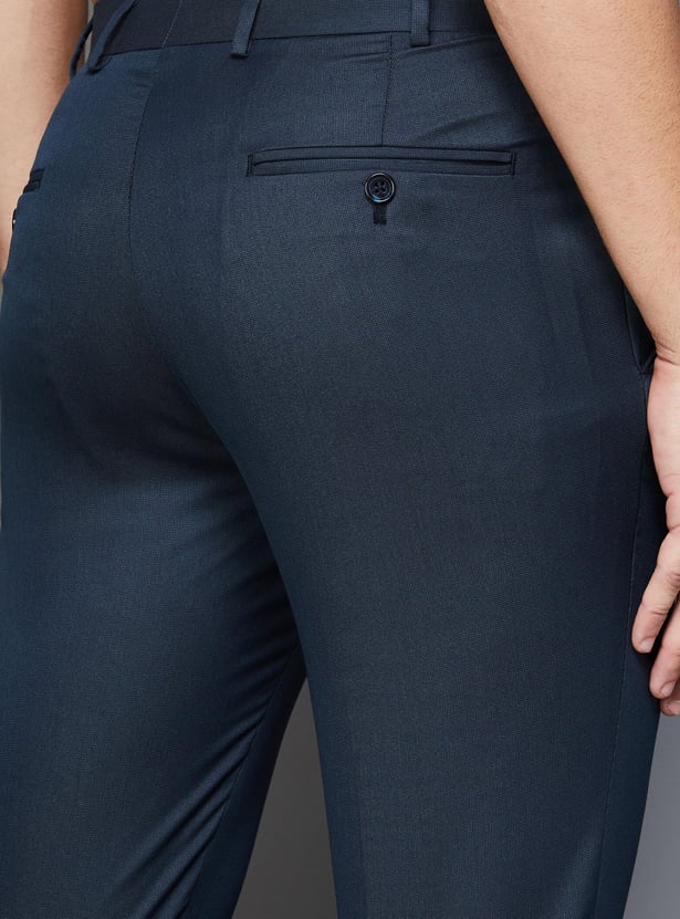 Buy PARK AVENUE Men Solid Slim Straight Formal Trousers from Park ...