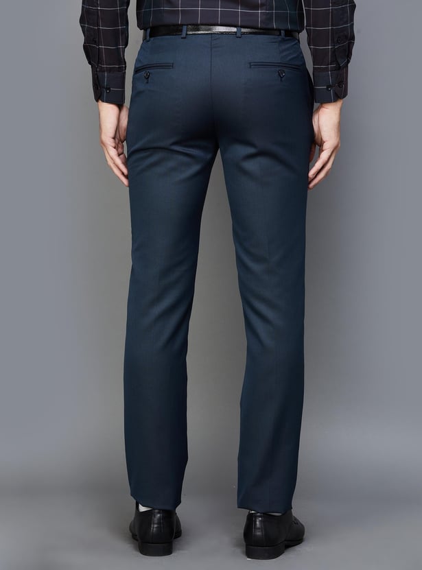 Buy PARK AVENUE Men Solid Slim Straight Formal Trousers from Park ...