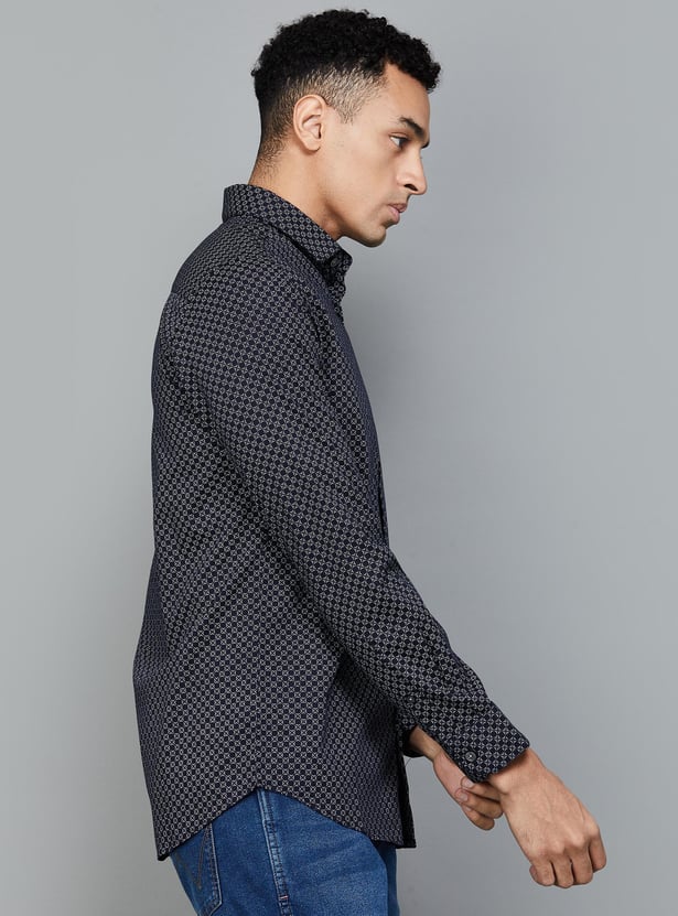 JACK & JONES Men Printed Slim Fit Casual Shirt