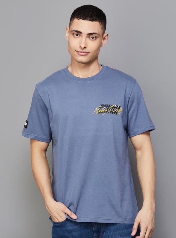 CELIO Men Printed Regular Fit T-shirt