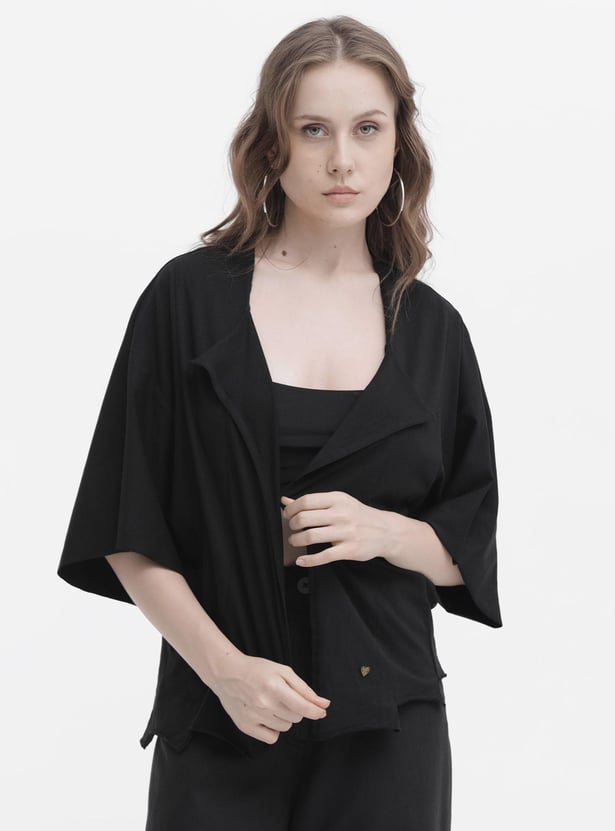 RAREISM Women Solid Open Front Shrug