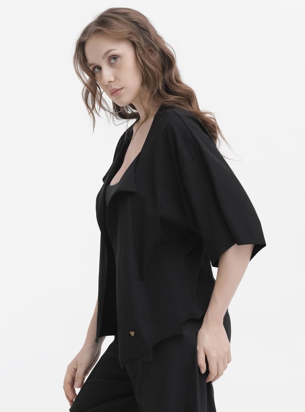 RAREISM Women Solid Open Front Shrug