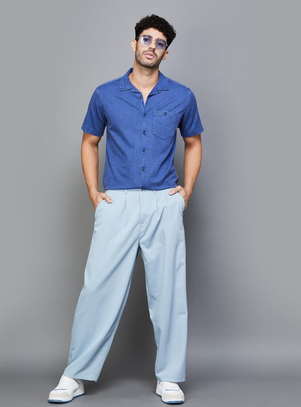 VOI JEANS Men Solid Regular Fit Denim Shirt