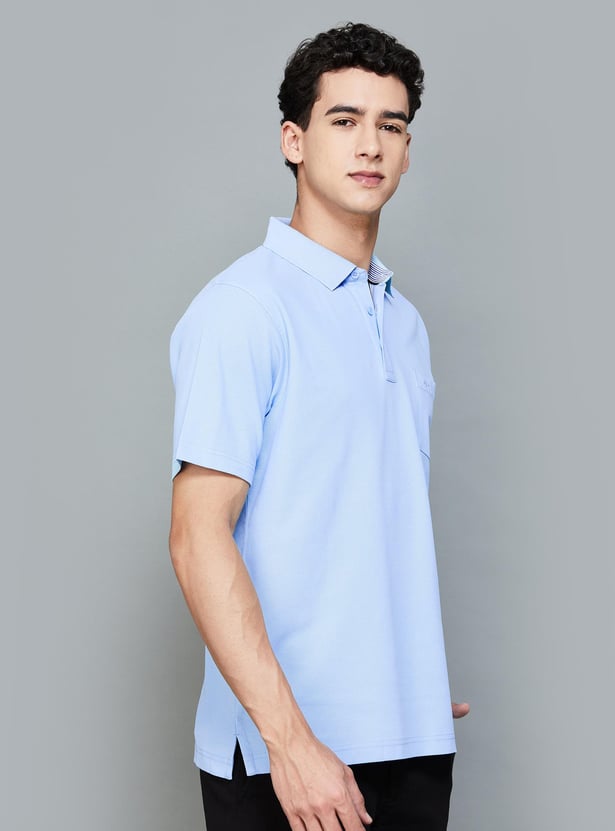 COLORPLUS Men Solid Polo T-shirt