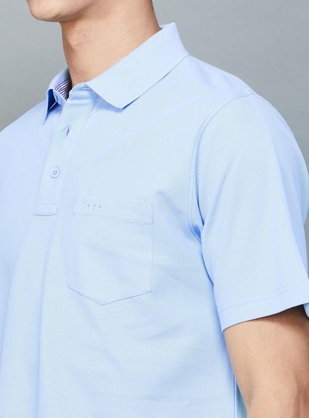 COLORPLUS Men Solid Polo T-shirt