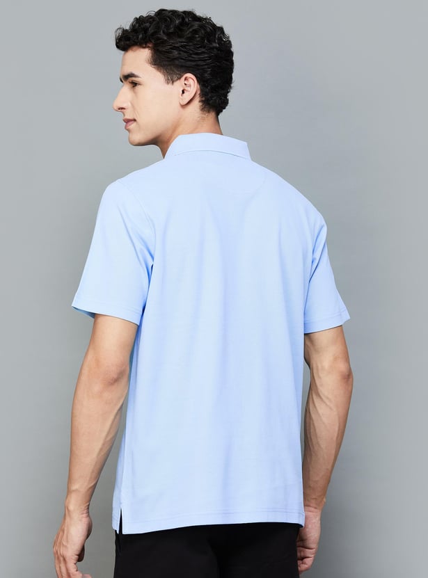 COLORPLUS Men Solid Polo T-shirt