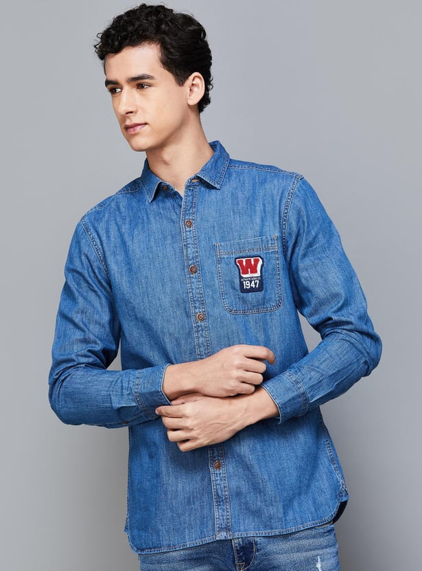 WRANGLER Men Solid Regular Fit Denim Shirt