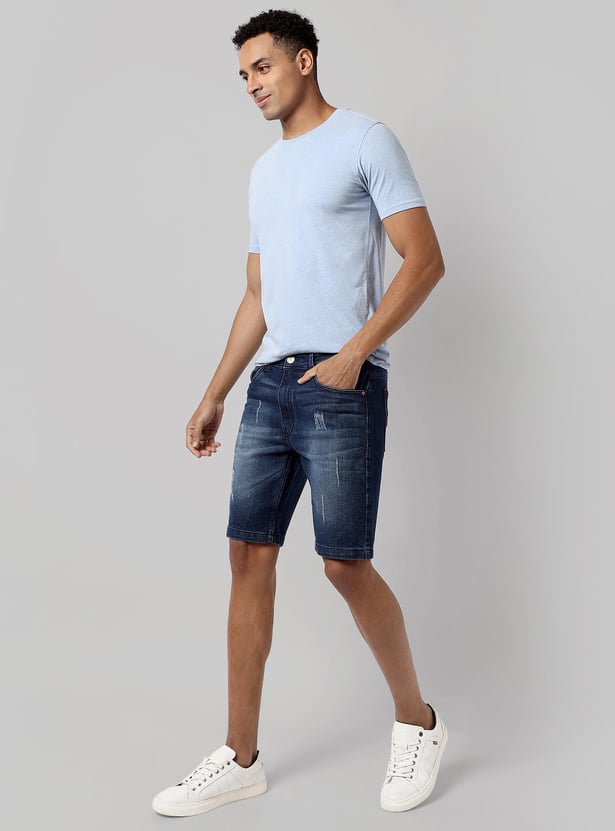 CAMPUS SUTRA Men Stonewashed Denim Shorts