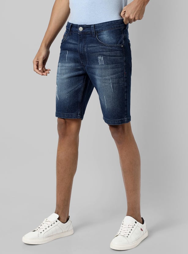 CAMPUS SUTRA Men Stonewashed Denim Shorts