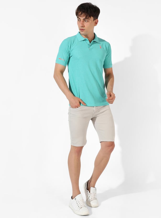 CAMPUS SUTRA Men Solid Activewear Polo T-shirt