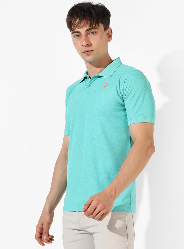 CAMPUS SUTRA Men Solid Activewear Polo T-shirt