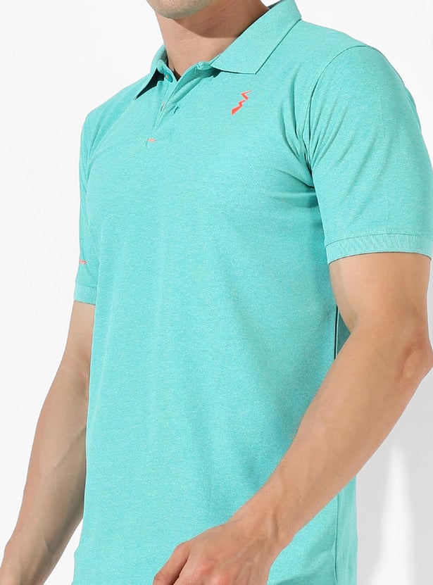 CAMPUS SUTRA Men Solid Activewear Polo T-shirt