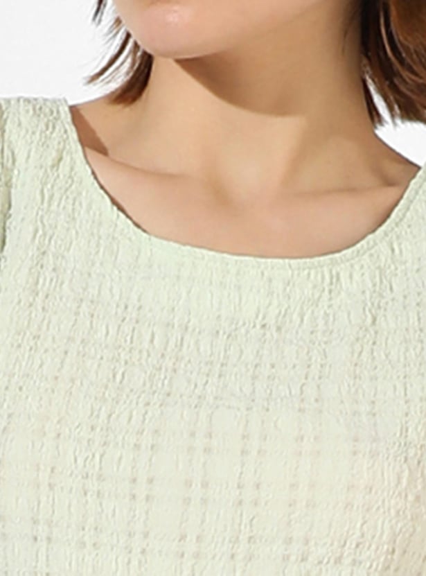 CAMPUS SUTRA Women Textured Flutter Sleeves Dress