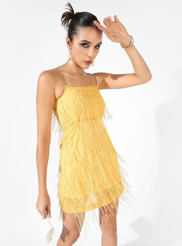 CAMPUS SUTRA Women Fringe Mini Dress
