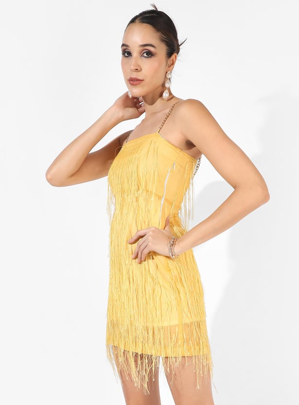 CAMPUS SUTRA Women Fringe Mini Dress