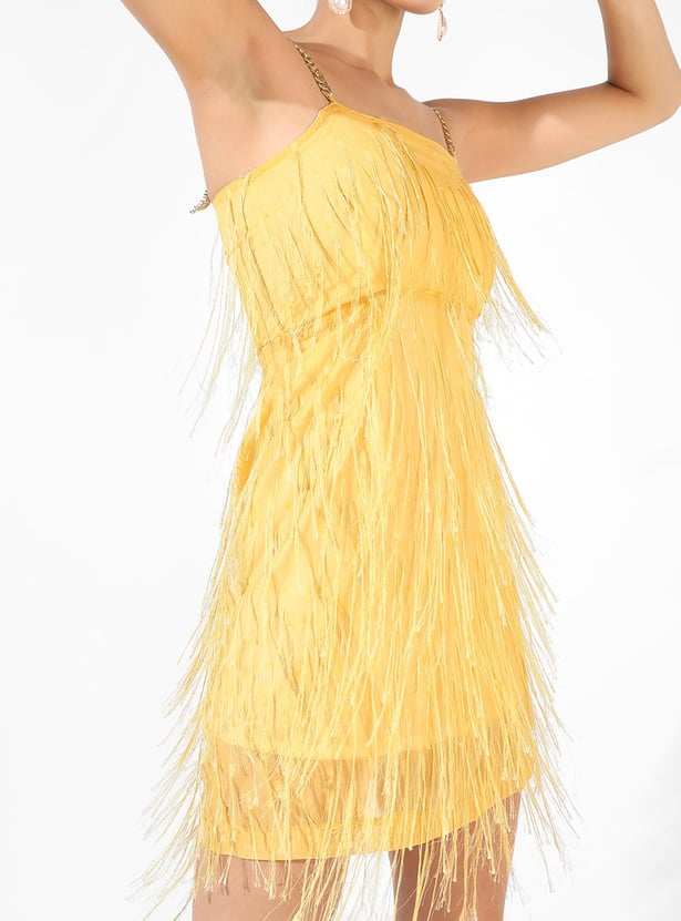 CAMPUS SUTRA Women Fringe Mini Dress