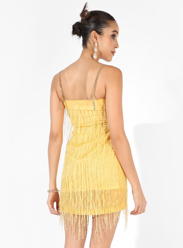 CAMPUS SUTRA Women Fringe Mini Dress